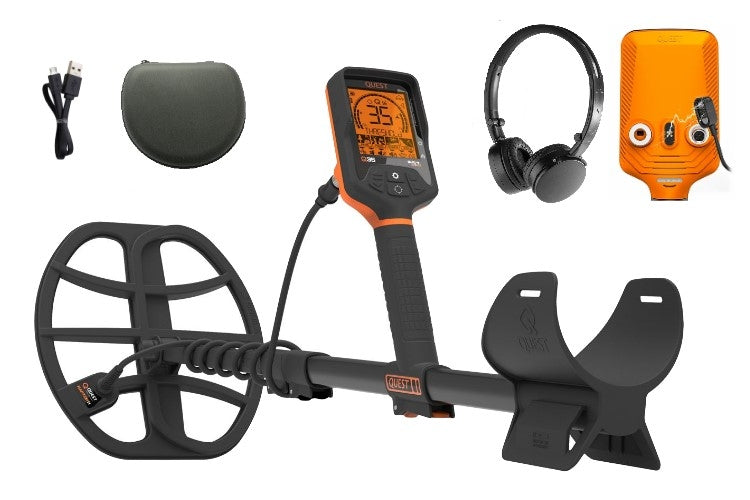 Quest Q35 Metalldetektor mit Funkkopfhörer