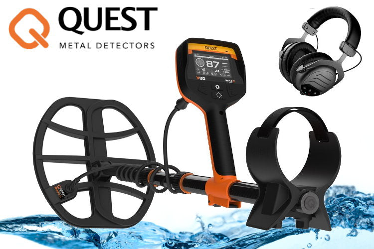 Quest V80 Metalldetektor mit Funkkopfhörer
