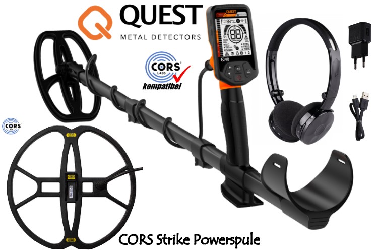 Quest Q40 & CORS Strike Hochleistungsspule (Tiefenortungspaket)