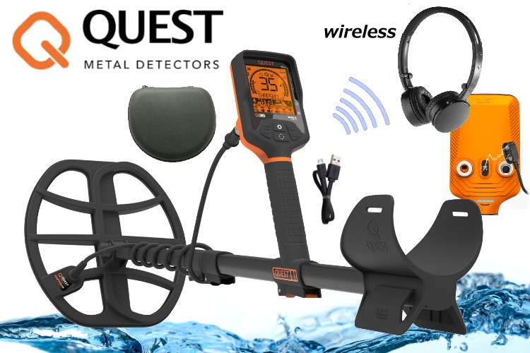 Quest Q35 Metalldetektor mit Funkkopfhörer